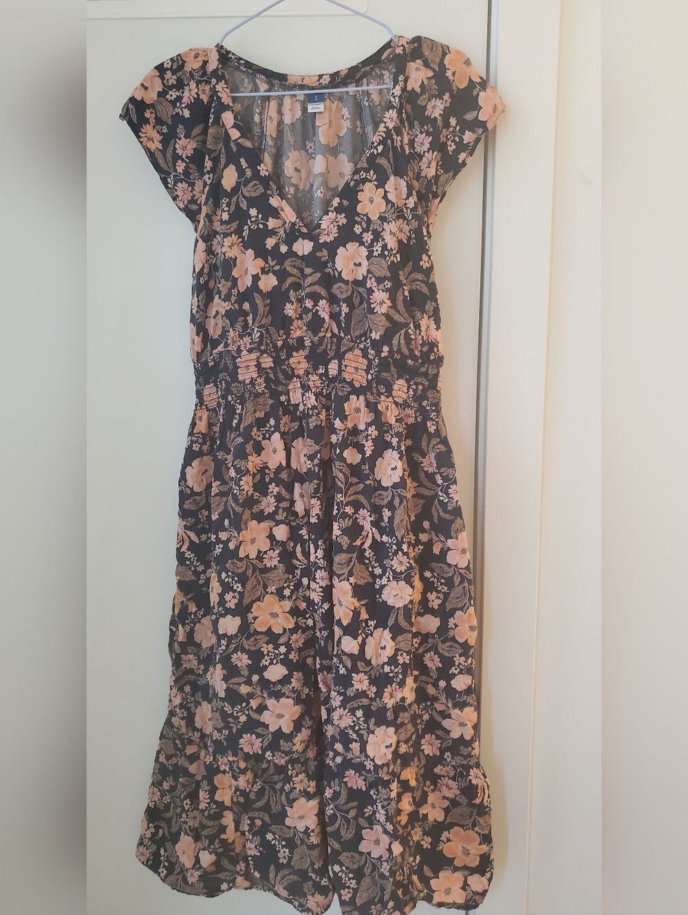 Old Navy Autumn Floral Empire Waist Maxi Dress Flowy Boho Size L